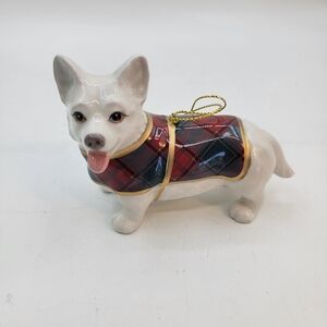 Spode Christmas Tree Tartan Corgi Ornament